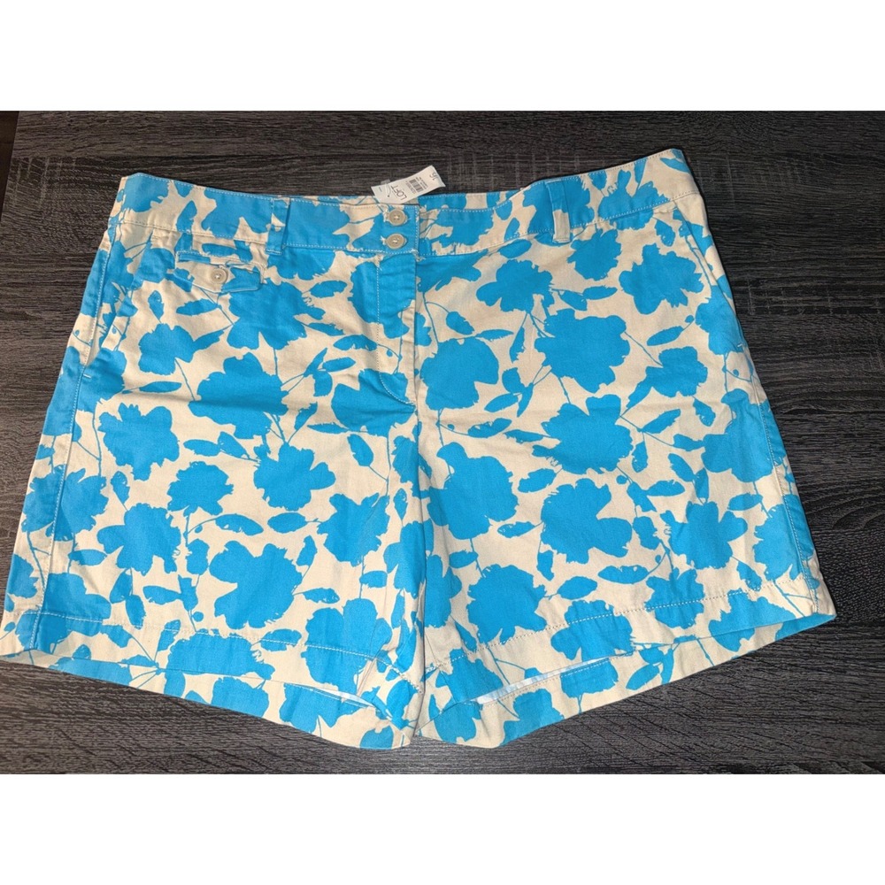 Ann Taylor Loft Women Floral Original Straight Shorts Coastal Summer Size 16 NEW